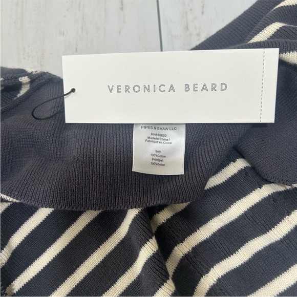 NWT $258 Veronica Beard Munno Hoodie Dickey Jacket Insert Navy/ivory striped - Picture 11 of 12